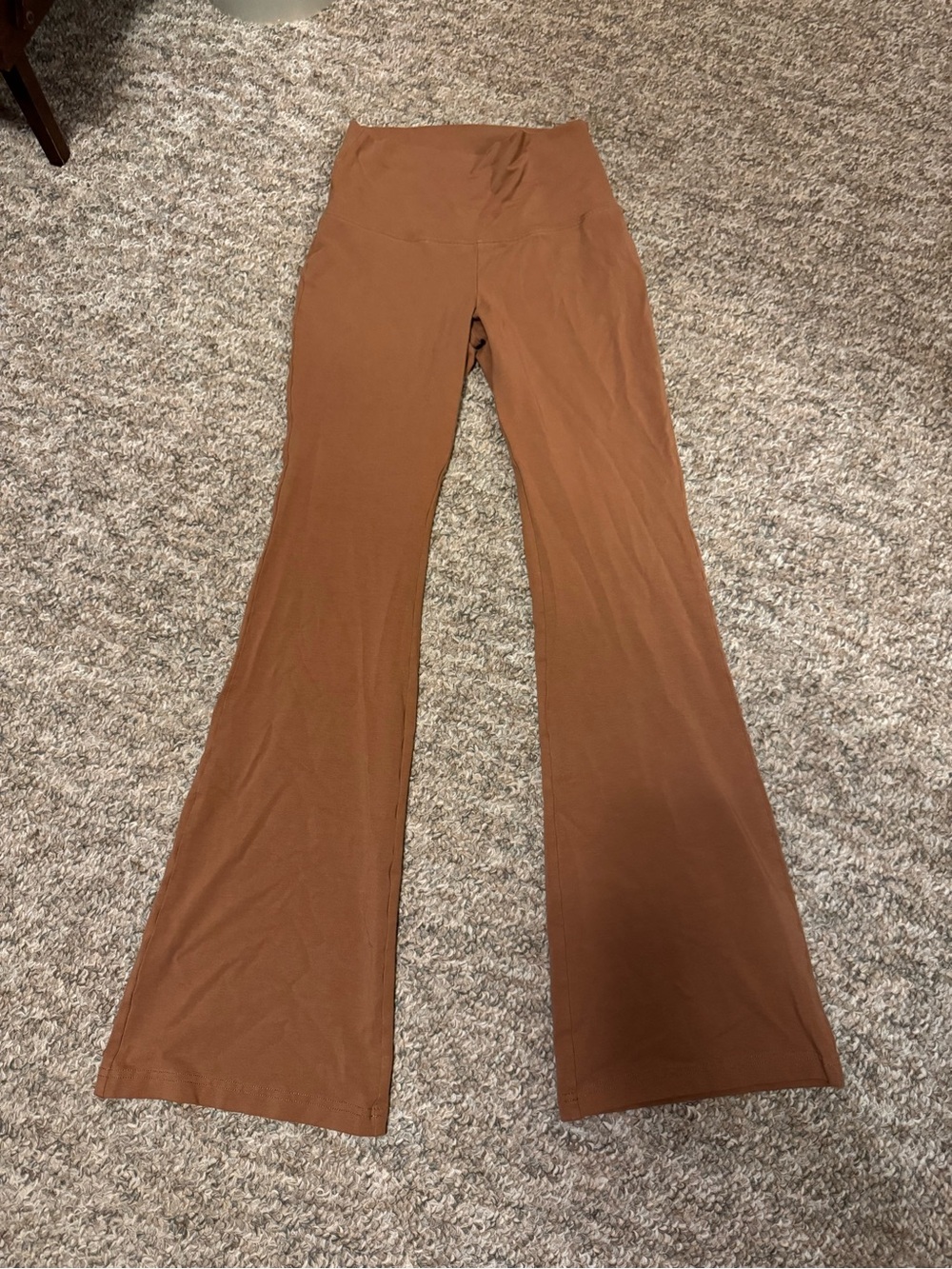 TNA from Aritzia High-Waist Flare Pants in Rust Brown